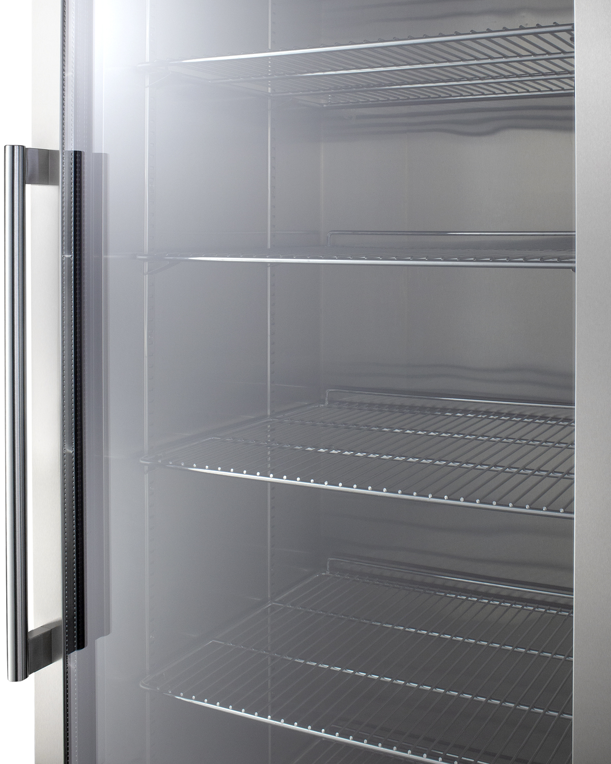Single chamber passive heating blanket warmer with a self-closing glass door, stainless steel interior, digital thermostat, stainless steel cabinet, and lock